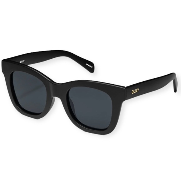 QUAY After Hours Sunglasses Matte Black Frame Smoke Lens Square NWT - Picture 3 of 10